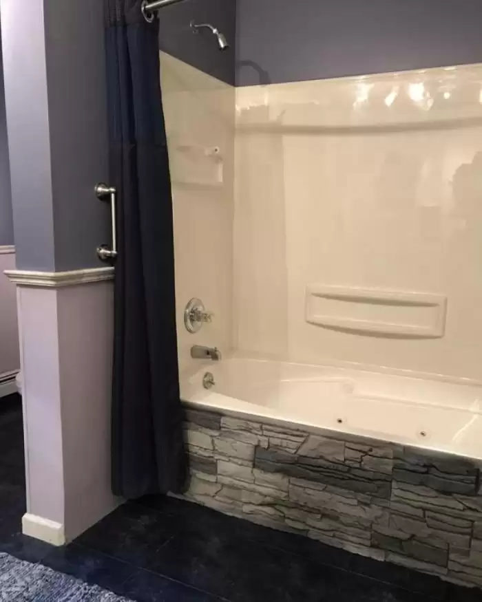 Transform your bathroom with a faux stone accent wall